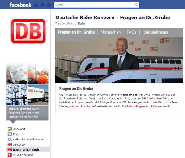 Frage an Hr Grube Deutsche Bahn