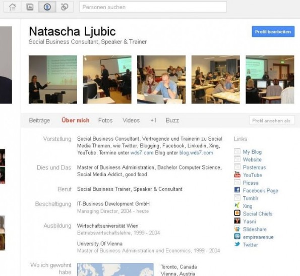 Natascha Ljubic Profil auf Google Plus