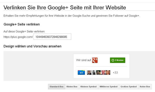 Google Badge für seiten