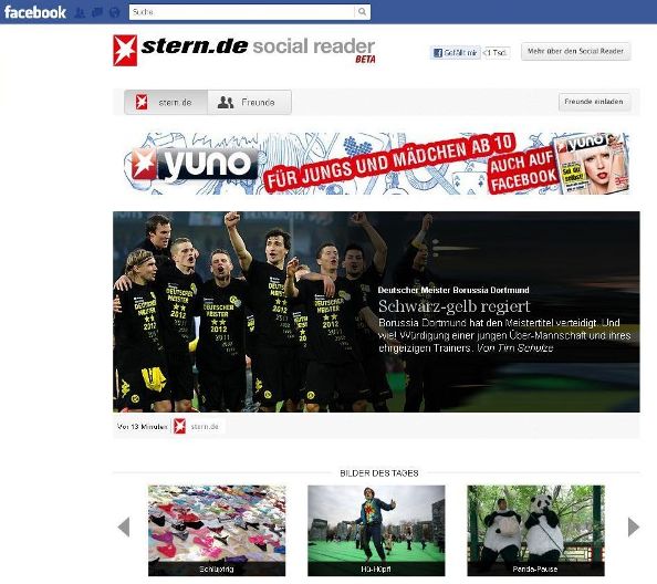 Social Reader von stern.de