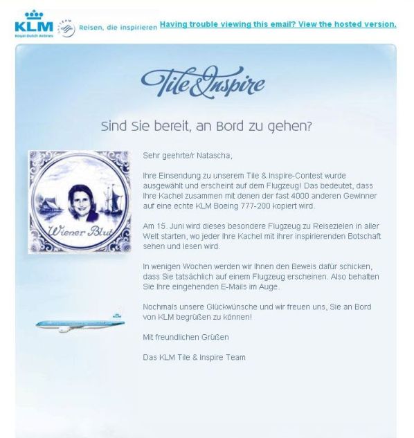KLM Tile and inspire Kampagne