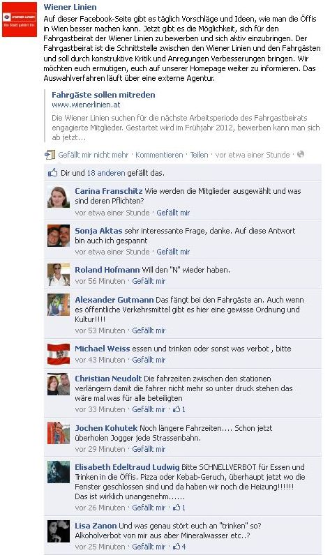 Wiener Linien beirat gesucht