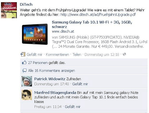 ditech auf Facebook