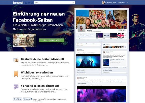 neue Facebook-Seiten