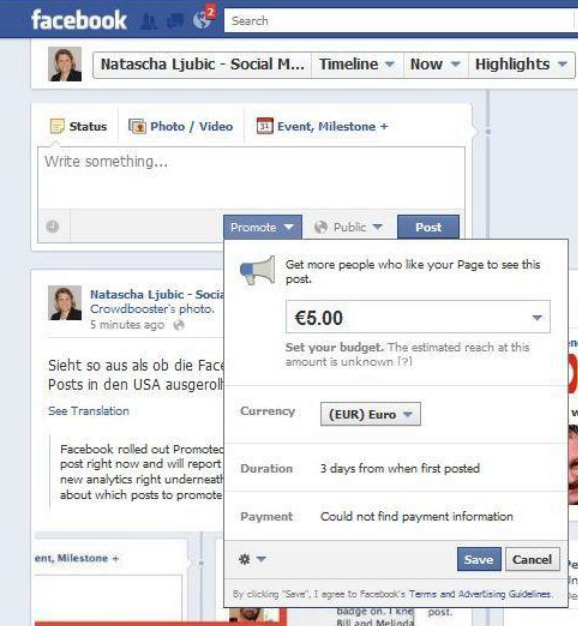 sponsored posts auf facebook