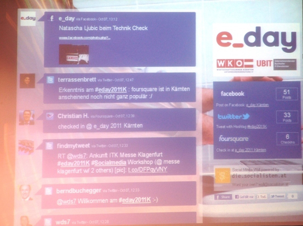 twitterwall am eday 2011